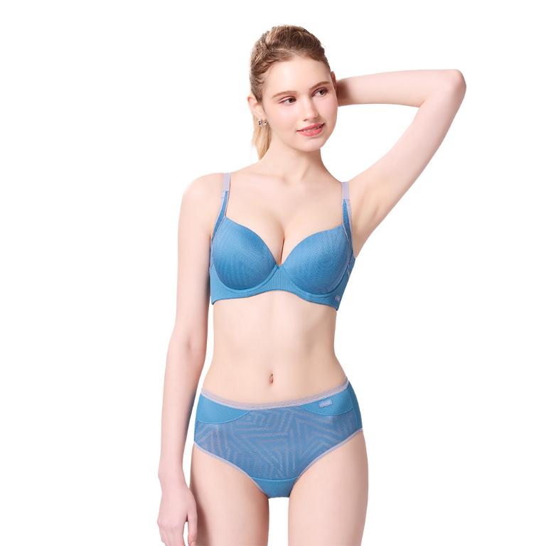 【思薇爾】律洞感系列B-F罩軟鋼圈模杯涼感運動女內衣(光電藍)