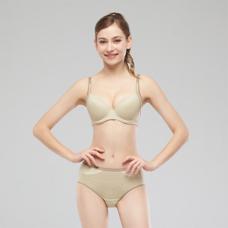 【思薇爾】律洞感系列B-F罩軟鋼圈模杯涼感運動女內衣(白茶棕)