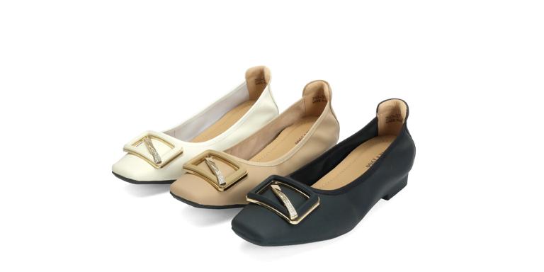 Ben&1966 高級絲綢羊皮舒適內增高方頭包鞋-黑