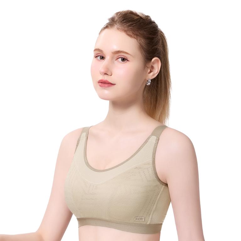 【思薇爾】律洞感系列M-4XL無鋼圈背扣涼感運動短背心(白茶棕)