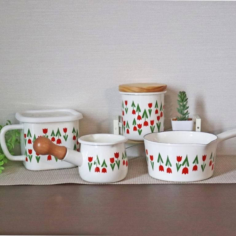 PLUNE ADERIA聯名復古琺瑯牛奶鍋550ml