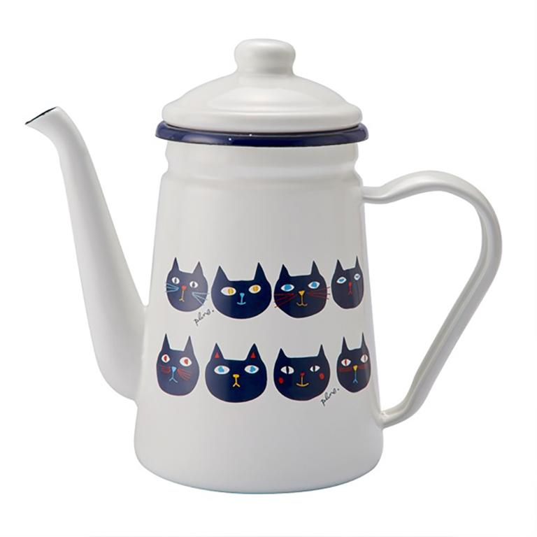 PLUNE 琺瑯咖啡壺1.1L-貓