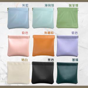 【Timo】皮革彈片收納袋（耳機/充電頭/行動電源收納包）