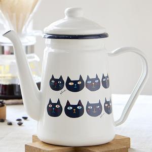 PLUNE 琺瑯咖啡壺1.1L-貓