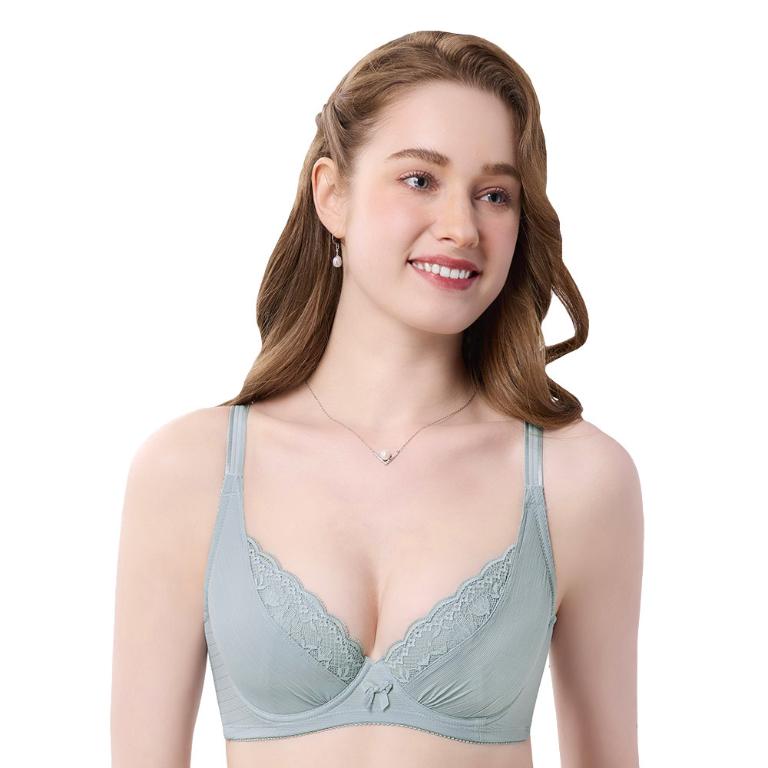 【思薇爾】輕沁舒系列B-E罩軟鋼圈涼感蕾絲包覆女內衣(粉霧藍)