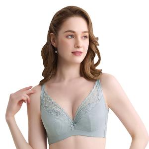 【思薇爾】輕沁舒系列B-E罩軟鋼圈涼感蕾絲集中包覆女內衣(粉霧藍)