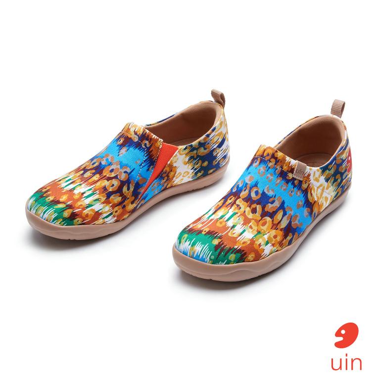 uin 西班牙原創設計 女鞋 帆布鞋 懶人鞋 靈動豹紋彩繪休閒鞋W1011488