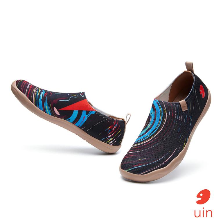 uin 西班牙原創設計 男鞋 帆布鞋 懶人鞋 星空漣漪彩繪休閒鞋M1010868