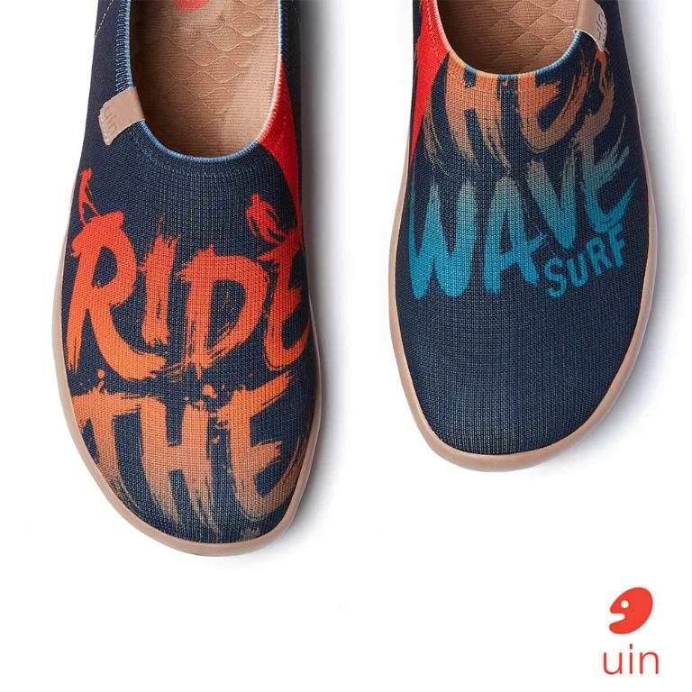 uin 西班牙原創設計 男鞋 帆布鞋 懶人鞋 陽光海岸彩繪休閒鞋M1010862