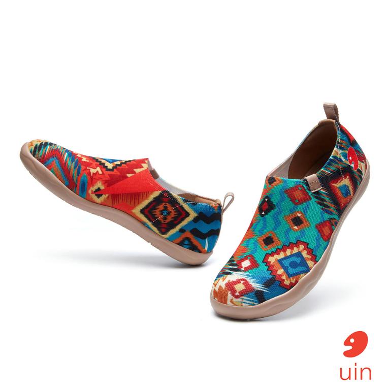 uin 西班牙原創設計 女鞋 帆布鞋 懶人鞋 日落光影彩繪休閒鞋W1011478