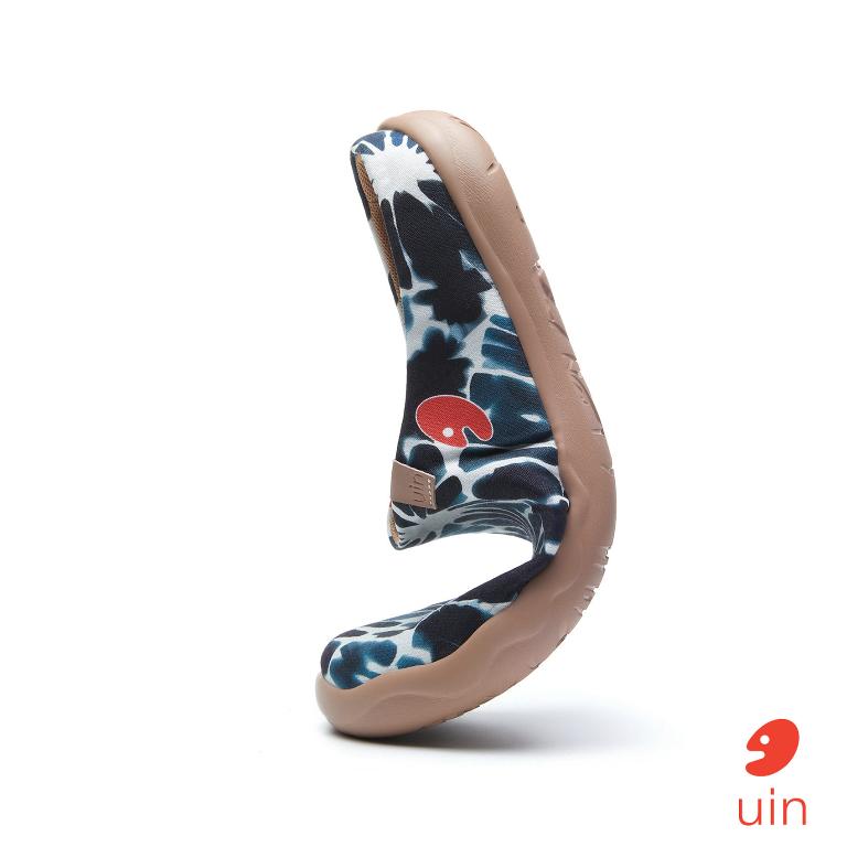 uin 西班牙原創設計 男鞋 半包鞋 半拖鞋 帆布鞋 懶人鞋 藍色夢境1彩繪休閒鞋M1220936