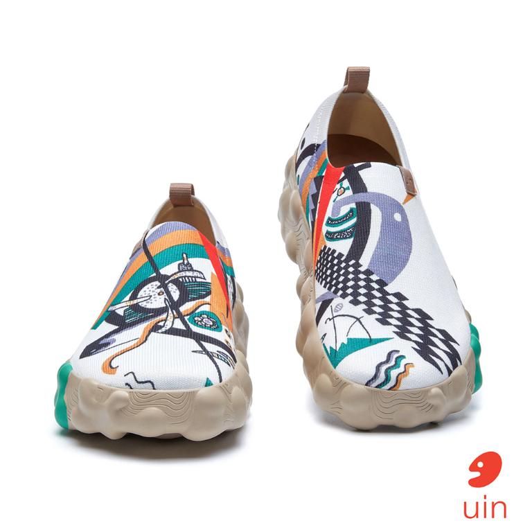 uin 西班牙原創設計 女鞋 帆布鞋 懶人鞋 康定斯基 小世界1彩繪休閒鞋W1711438