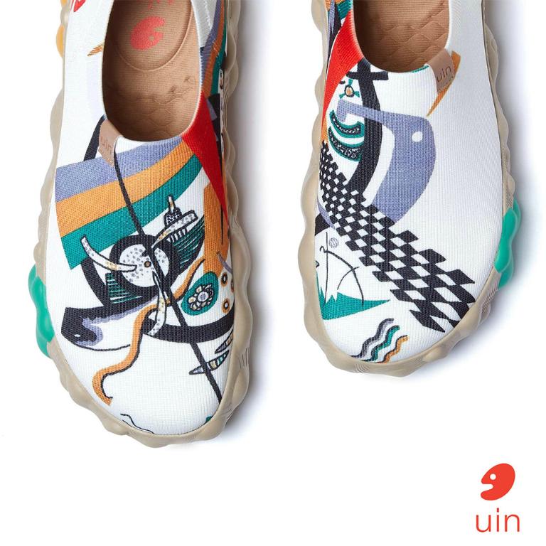 uin 西班牙原創設計 女鞋 帆布鞋 懶人鞋 康定斯基 小世界1彩繪休閒鞋W1711438