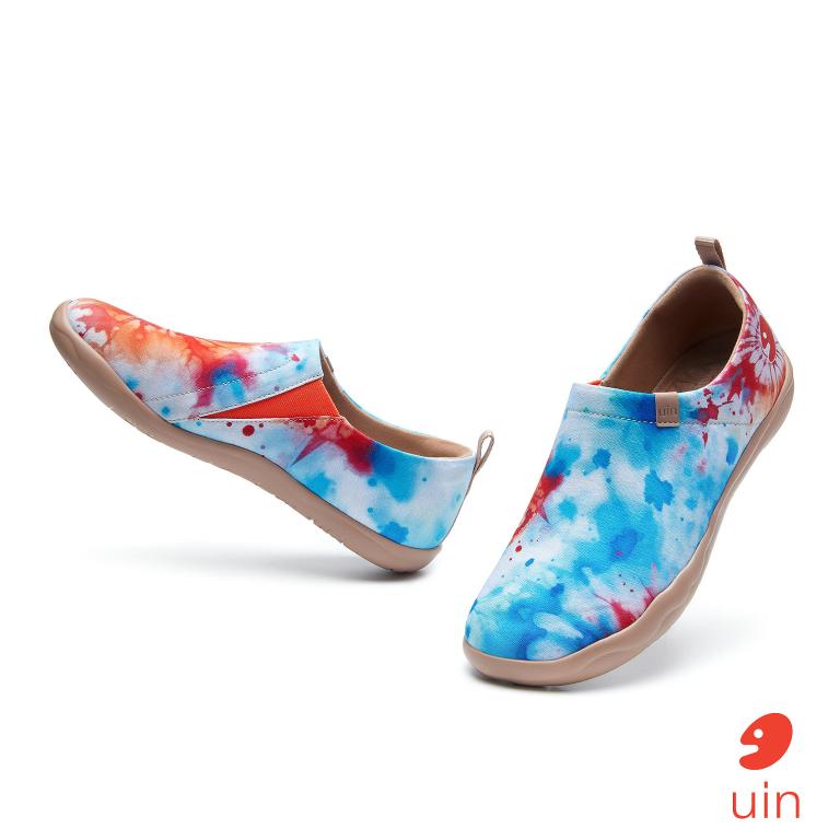 uin 西班牙原創設計 女鞋 帆布鞋 懶人鞋 耀斑之光彩繪休閒鞋W1011487