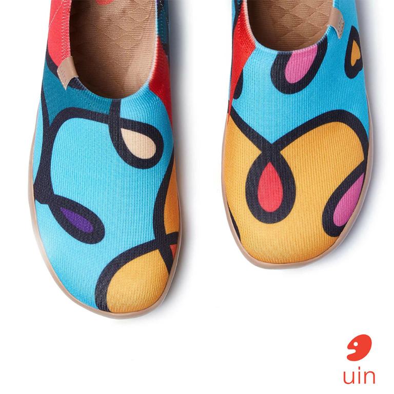uin 西班牙原創設計 女鞋 帆布鞋 懶人鞋 藍夢彩繪休閒鞋W1011481