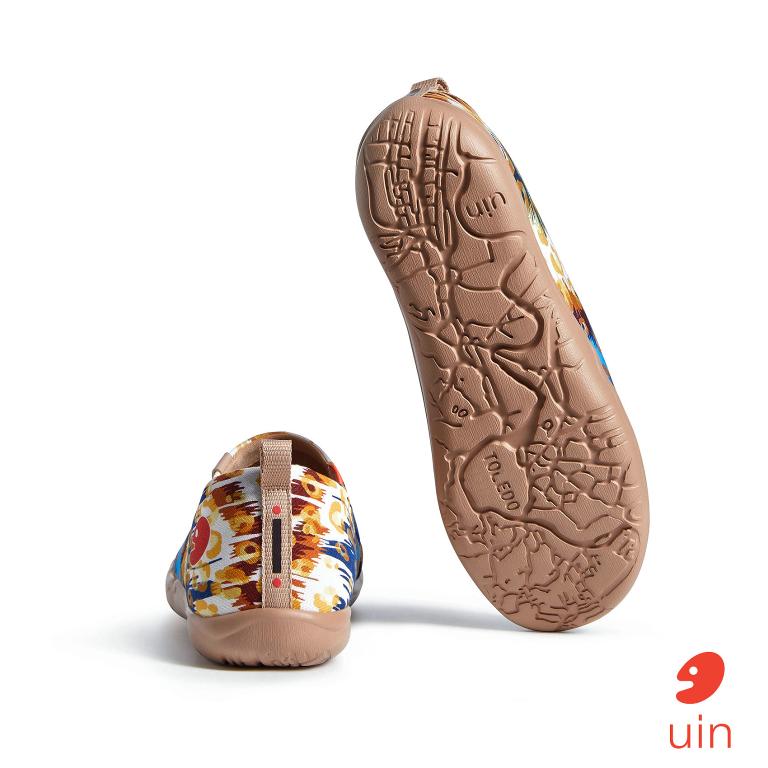 uin 西班牙原創設計 女鞋 帆布鞋 懶人鞋 靈動豹紋彩繪休閒鞋W1011488