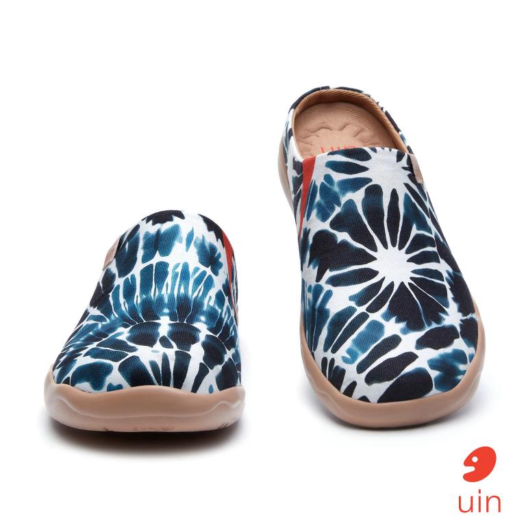 uin 西班牙原創設計 男鞋 半包鞋 半拖鞋 帆布鞋 懶人鞋 藍色夢境1彩繪休閒鞋M1220936