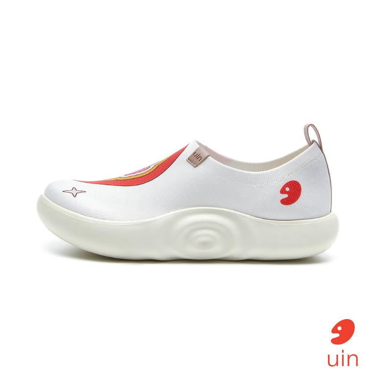 uin 西班牙原創設計 女鞋 帆布鞋 懶人鞋 愛心碰撞彩繪休閒鞋W1711500