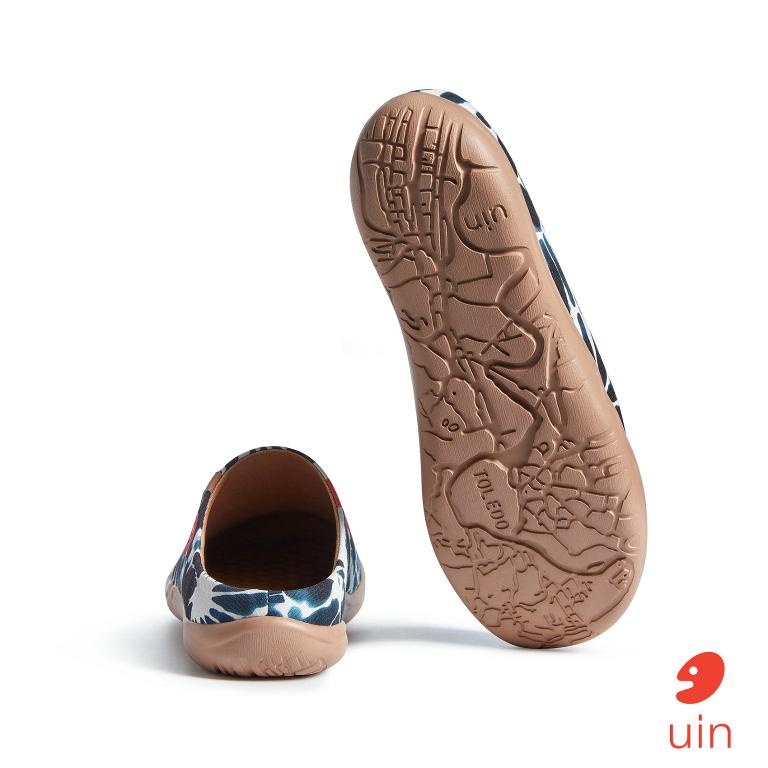 uin 西班牙原創設計 男鞋 半包鞋 半拖鞋 帆布鞋 懶人鞋 藍色夢境1彩繪休閒鞋M1220936