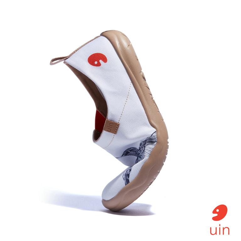 uin 西班牙原創設計 女鞋 帆布鞋 懶人鞋 花鳥彩繪休閒鞋W1010608