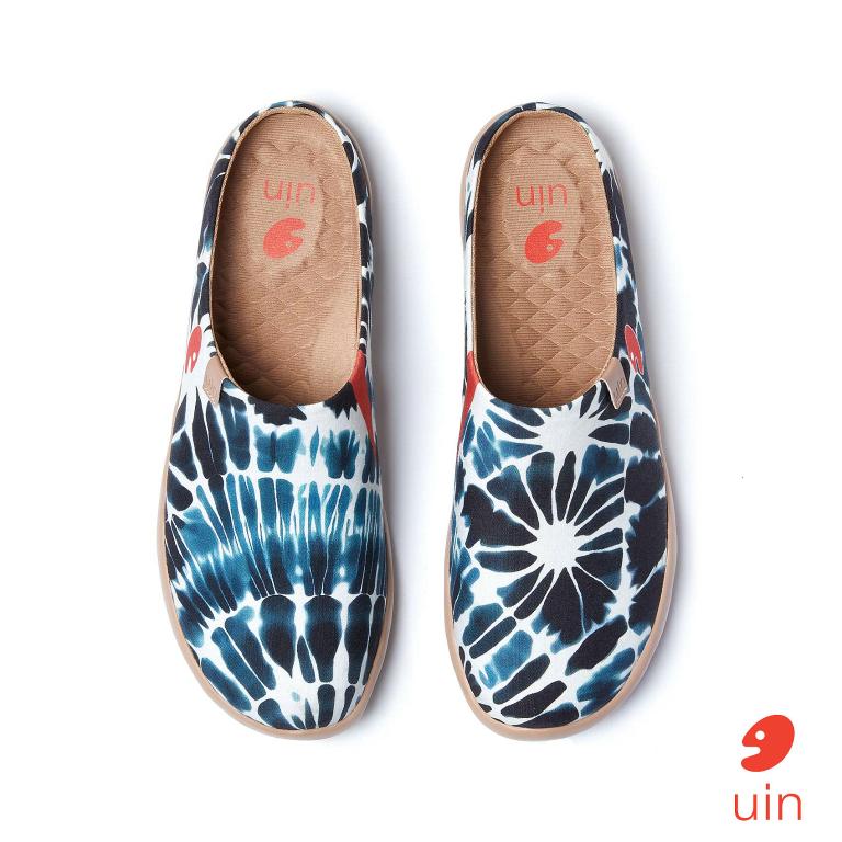 uin 西班牙原創設計 男鞋 半包鞋 半拖鞋 帆布鞋 懶人鞋 藍色夢境1彩繪休閒鞋M1220936