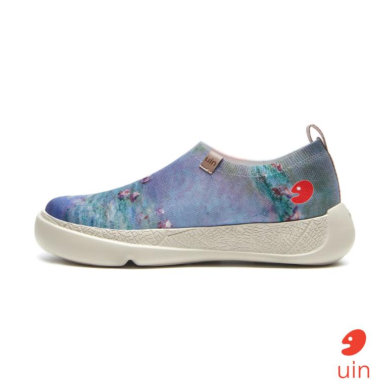 uin 西班牙原創設計 女鞋 帆布鞋 懶人鞋 莫奈 睡蓮彩繪休閒鞋W1711444