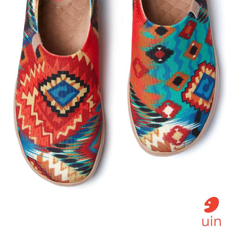 uin 西班牙原創設計 女鞋 帆布鞋 懶人鞋 日落光影彩繪休閒鞋W1011478