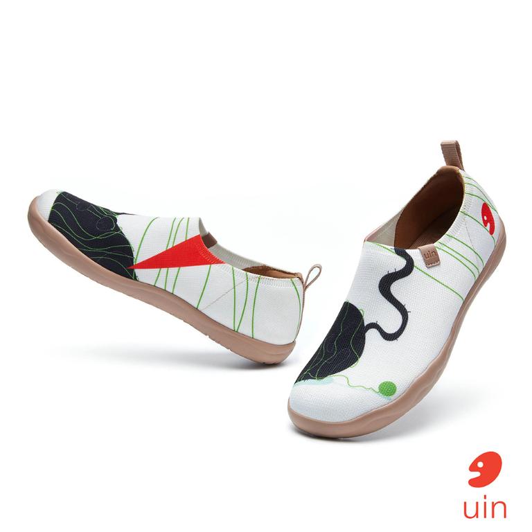 uin 西班牙原創設計 女鞋 帆布鞋 懶人鞋 躺平笨貓彩繪休閒鞋W1011470