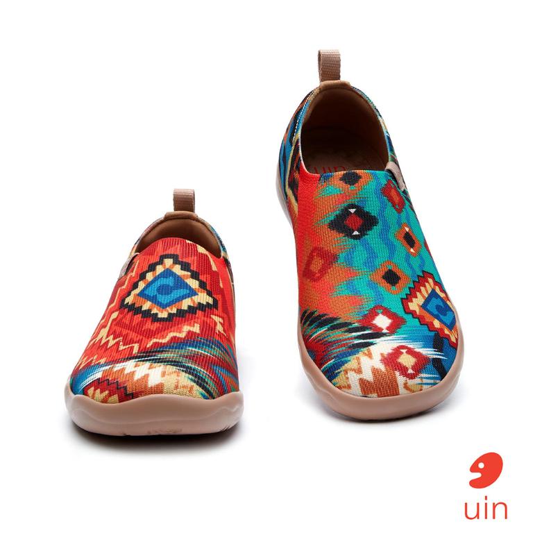 uin 西班牙原創設計 女鞋 帆布鞋 懶人鞋 日落光影彩繪休閒鞋W1011478