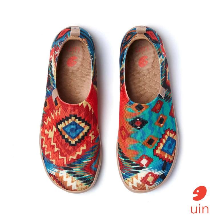 uin 西班牙原創設計 女鞋 帆布鞋 懶人鞋 日落光影彩繪休閒鞋W1011478