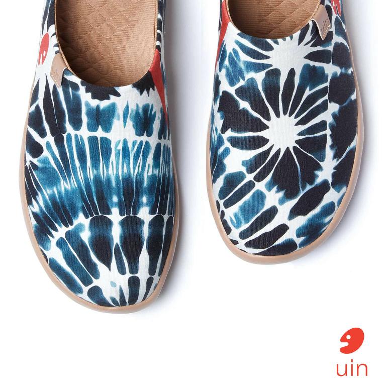 uin 西班牙原創設計 男鞋 半包鞋 半拖鞋 帆布鞋 懶人鞋 藍色夢境1彩繪休閒鞋M1220936