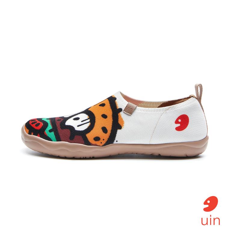 uin 西班牙原創設計 女鞋 帆布鞋 懶人鞋 快樂漢堡彩繪休閒鞋W1011465