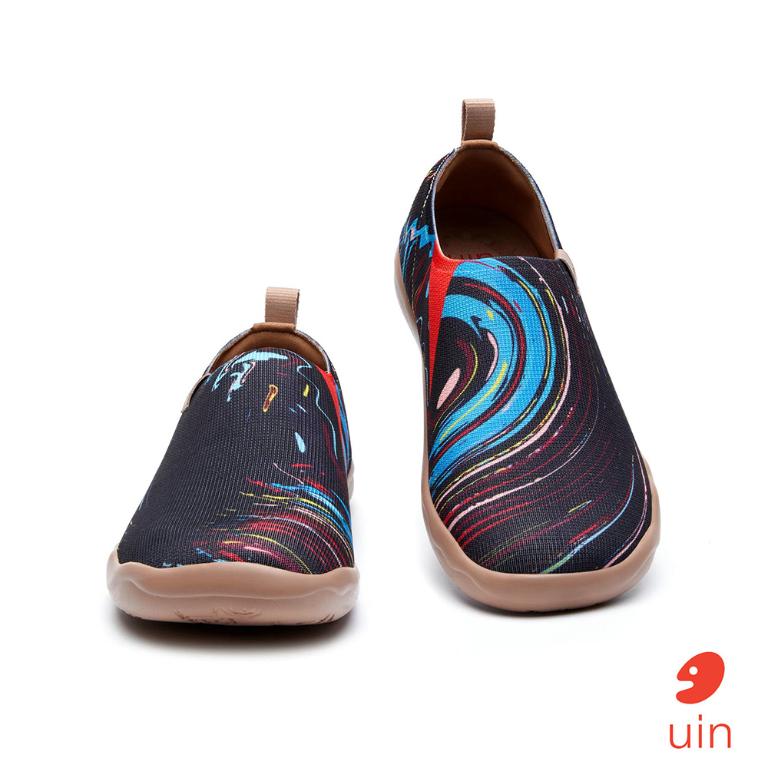 uin 西班牙原創設計 男鞋 帆布鞋 懶人鞋 星空漣漪彩繪休閒鞋M1010868