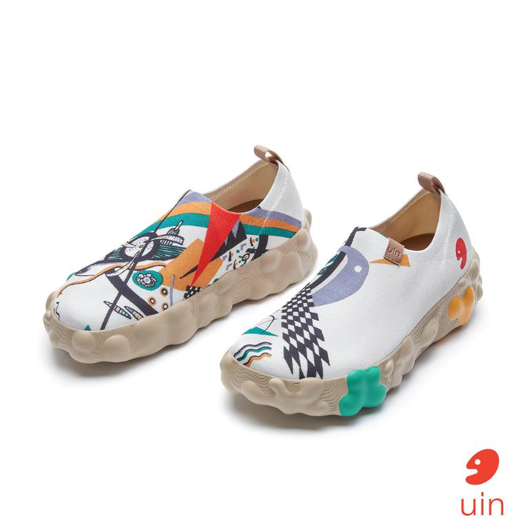 uin 西班牙原創設計 女鞋 帆布鞋 懶人鞋 康定斯基 小世界1彩繪休閒鞋W1711438