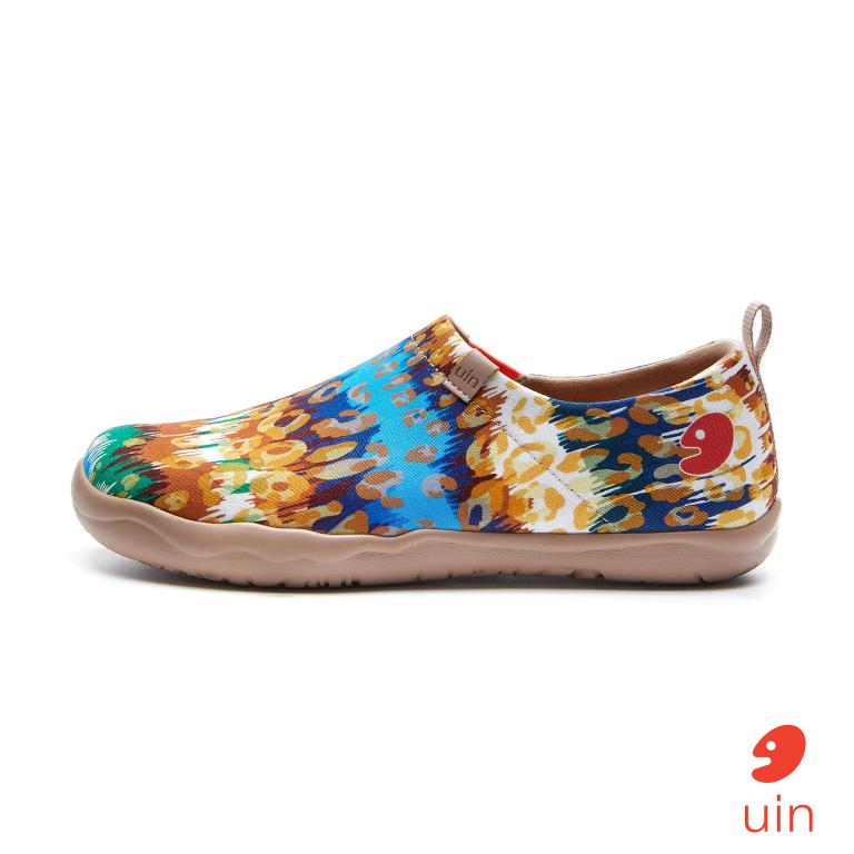 uin 西班牙原創設計 女鞋 帆布鞋 懶人鞋 靈動豹紋彩繪休閒鞋W1011488