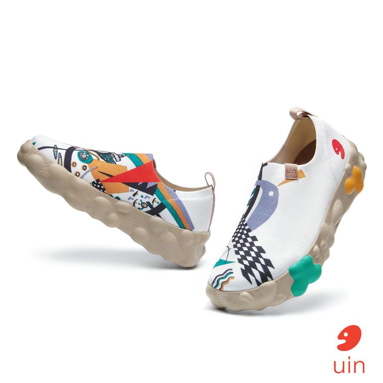 uin 西班牙原創設計 女鞋 帆布鞋 懶人鞋 康定斯基 小世界1彩繪休閒鞋W1711438