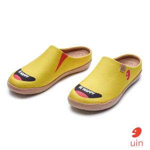 uin 西班牙原創設計 女鞋 半包鞋 半拖鞋 帆布鞋 懶人鞋 保持開心3彩繪休閒鞋W1221591