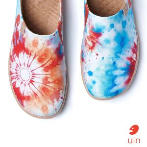 uin 西班牙原創設計 女鞋 半包鞋 半拖鞋 帆布鞋 懶人鞋 耀斑之光2彩繪休閒鞋W1221594