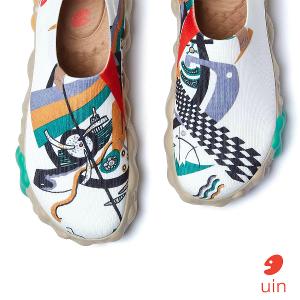 uin 西班牙原創設計 女鞋 帆布鞋 懶人鞋 康定斯基 小世界1彩繪休閒鞋W1711438