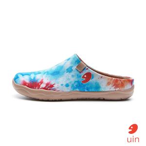 uin 西班牙原創設計 女鞋 半包鞋 半拖鞋 帆布鞋 懶人鞋 耀斑之光2彩繪休閒鞋W1221594