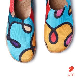 uin 西班牙原創設計 女鞋 帆布鞋 懶人鞋 藍夢彩繪休閒鞋W1011481