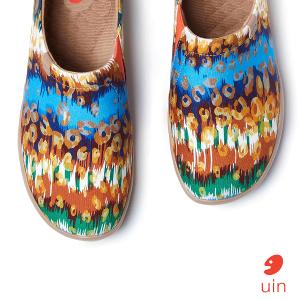 uin 西班牙原創設計 女鞋 帆布鞋 懶人鞋 靈動豹紋彩繪休閒鞋W1011488