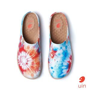 uin 西班牙原創設計 女鞋 半包鞋 半拖鞋 帆布鞋 懶人鞋 耀斑之光2彩繪休閒鞋W1221594