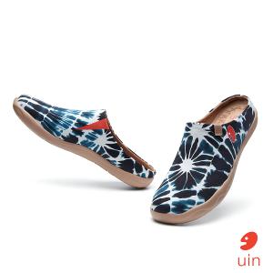 uin 西班牙原創設計 男鞋 半包鞋 半拖鞋 帆布鞋 懶人鞋 藍色夢境1彩繪休閒鞋M1220936