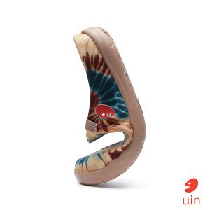 uin 西班牙原創設計 女鞋 半包鞋 半拖鞋 帆布鞋 懶人鞋 復古花暈彩繪休閒鞋W1221592