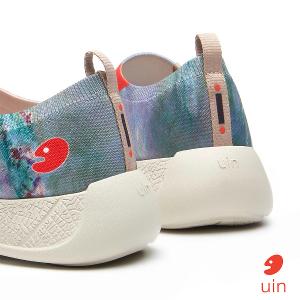 uin 西班牙原創設計 女鞋 帆布鞋 懶人鞋 莫奈 睡蓮彩繪休閒鞋W1711444