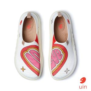 uin 西班牙原創設計 女鞋 帆布鞋 懶人鞋 愛心碰撞彩繪休閒鞋W1711500