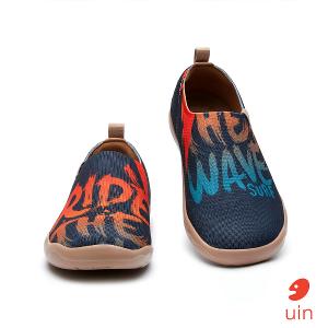uin 西班牙原創設計 男鞋 帆布鞋 懶人鞋 陽光海岸彩繪休閒鞋M1010862