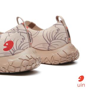 uin 西班牙原創設計 女鞋 帆布鞋 懶人鞋 穆夏 黑髮女郎與金髮女郎彩繪休閒鞋W1711436