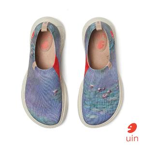 uin 西班牙原創設計 女鞋 帆布鞋 懶人鞋 莫奈 睡蓮彩繪休閒鞋W1711444